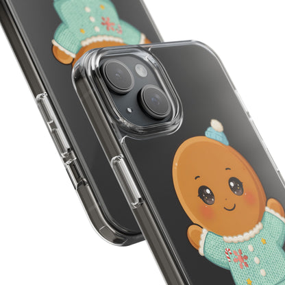 Kawaii Gingerbread Phone Case, Cute Christmas Sweater Cookie
