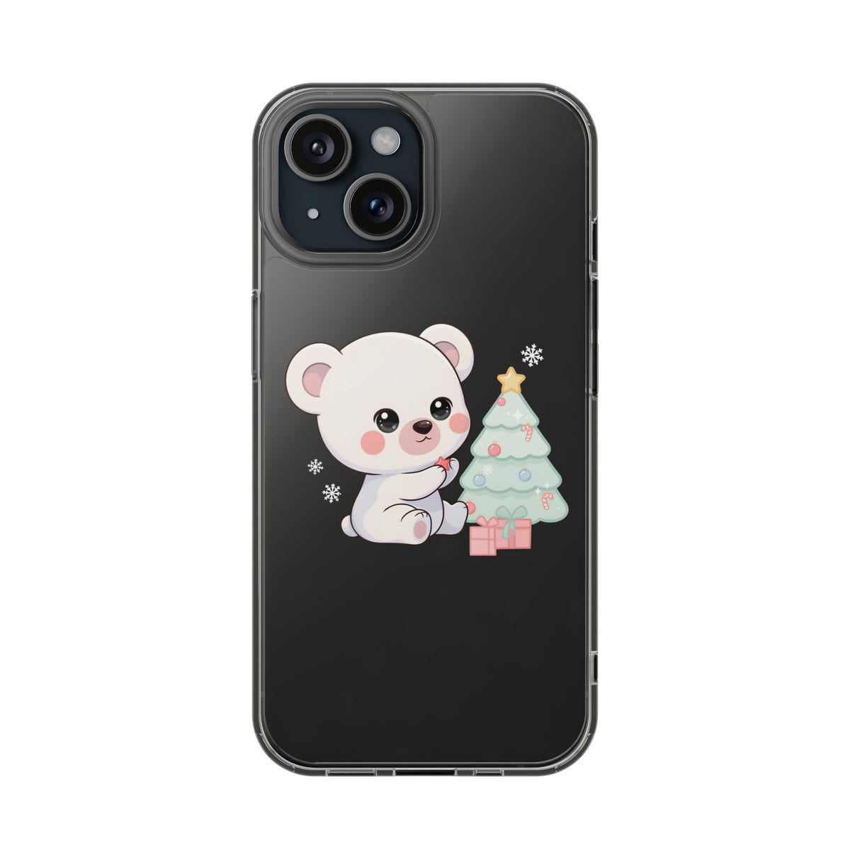 Christmas Polar Bear Phone Case, Kawaii Holiday Accessory