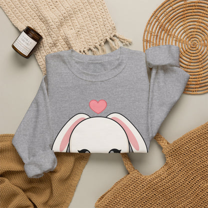 Kawaii Bunny Sweatshirt, Cozy Chibi Rabbit Crewneck