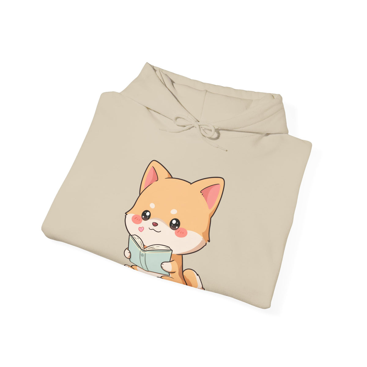 Kawaii Shiba Inu Reading Hoodie for Cozy Study Days