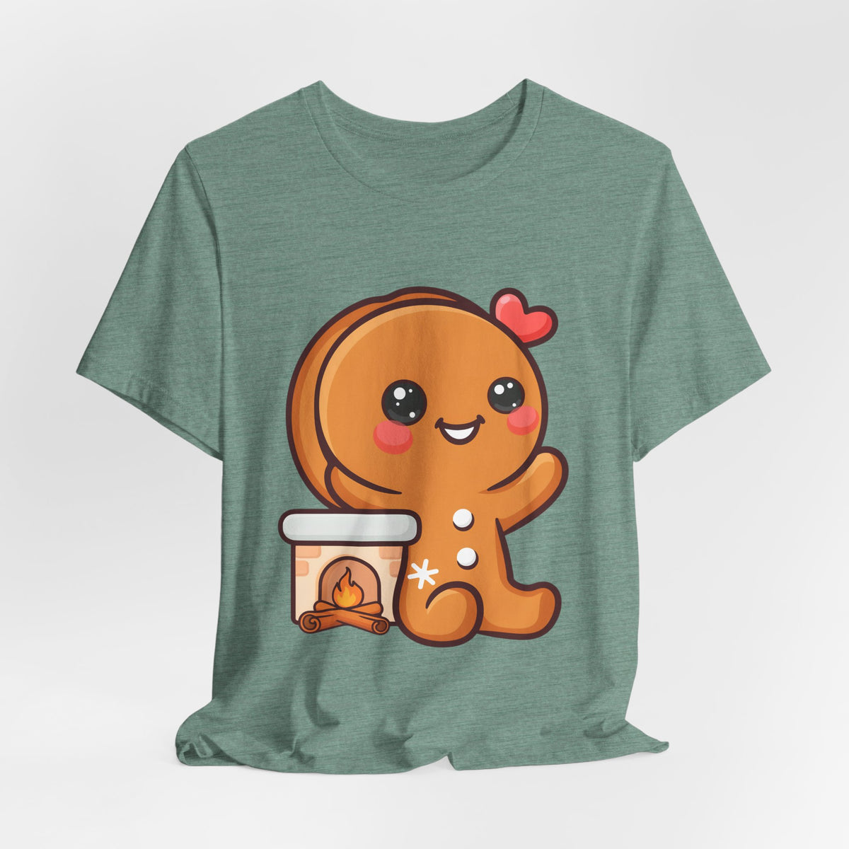 Christmas Gingerbread Man T-Shirt, Cozy Kawaii Holiday Tee