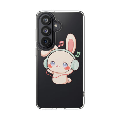 Kawaii Bunny Phone Case, Cute Music Lover Gift