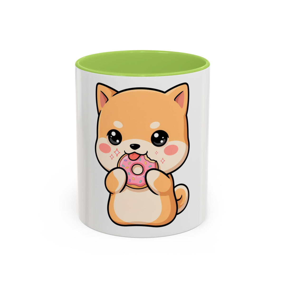 Shiba Inu Donut Mug, Kawaii Accent Coffee Mug