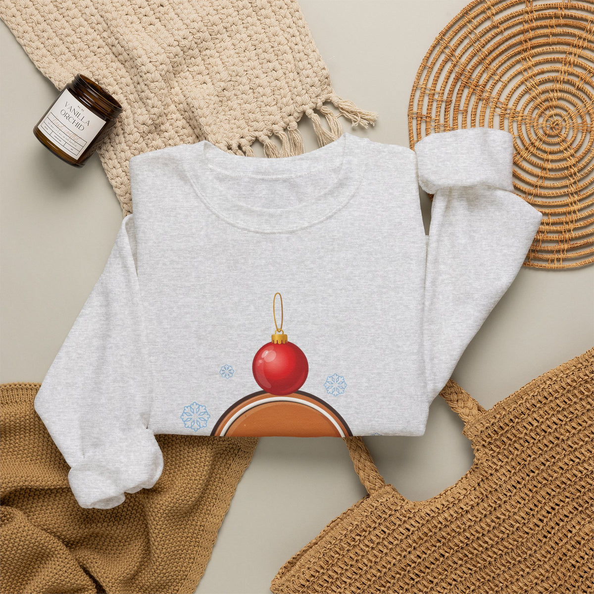 Gingerbread Christmas Sweatshirt, Cute Holiday Crewneck