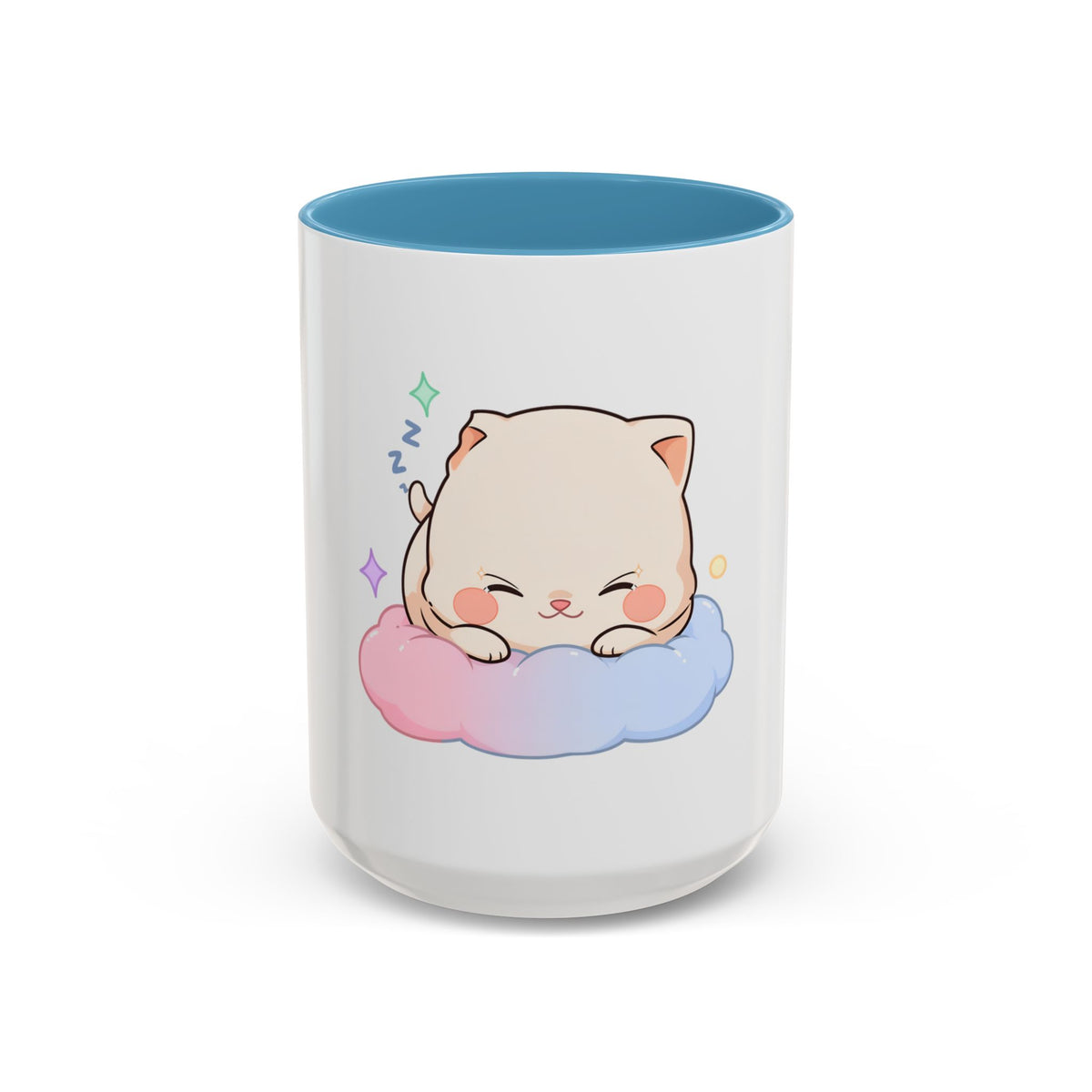 Kawaii Sleeping Cat Accent Coffee Mug