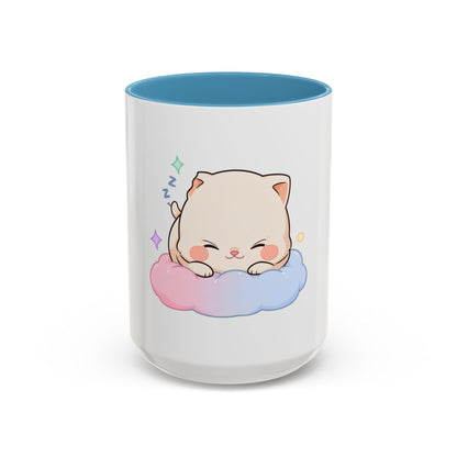 Kawaii Sleeping Cat Accent Coffee Mug