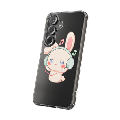 Kawaii Bunny Phone Case, Cute Music Lover Gift