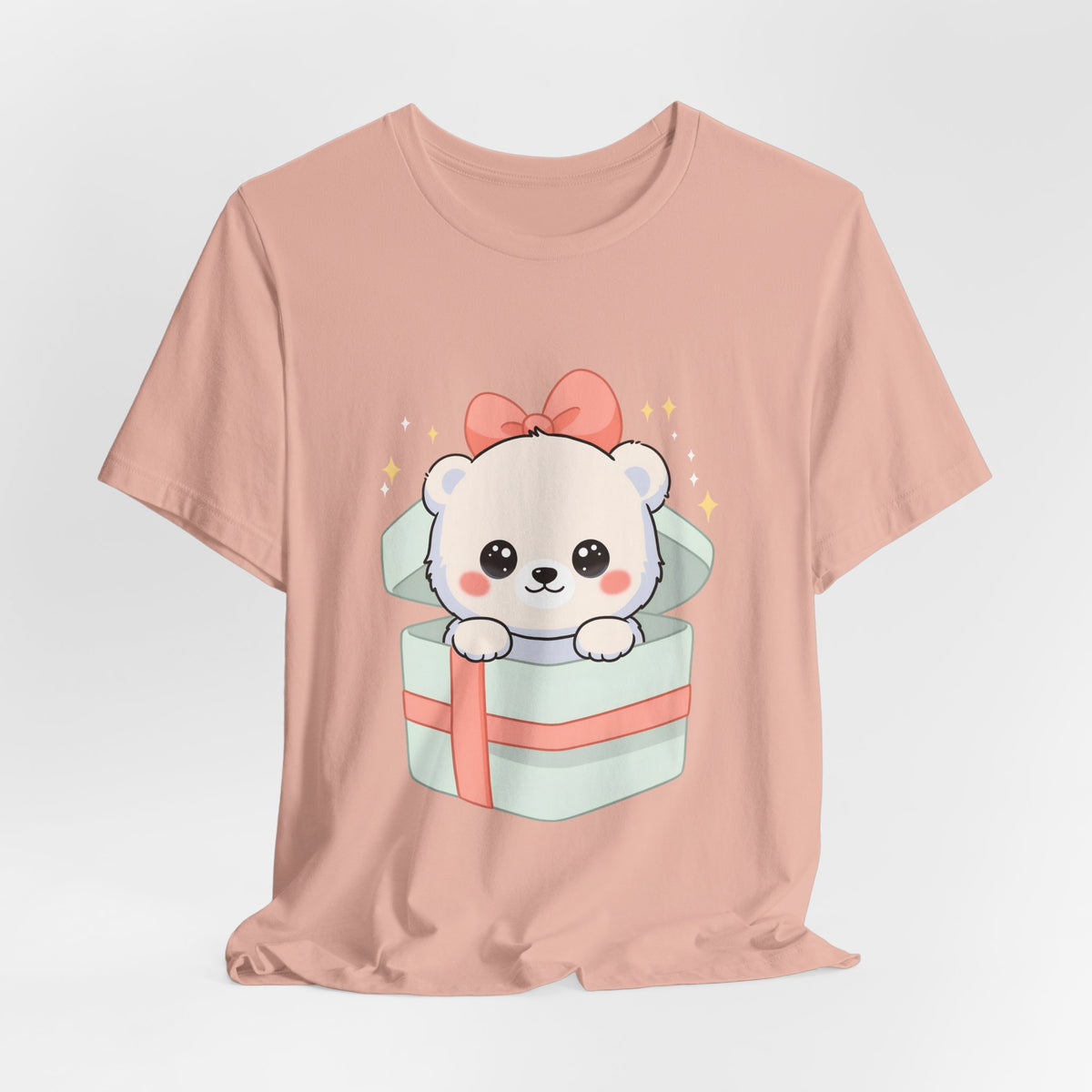 Kawaii Polar Bear Tee, Cute Gift Box Cub Unisex Shirt