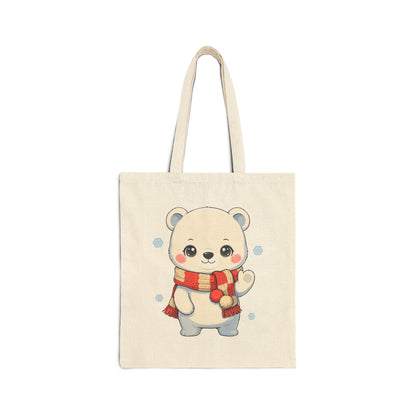 Kawaii Polar Bear Tote Bag for Cozy Christmas Cheer