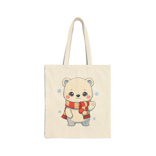 Kawaii Polar Bear Tote Bag for Cozy Christmas Cheer