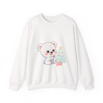 Kawaii Polar Bear Christmas Sweatshirt for Cozy Tree Trimming