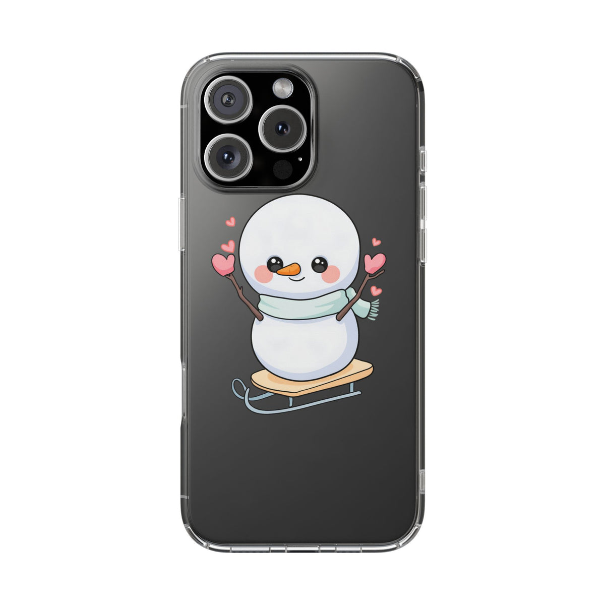 Kawaii Snowman Phone Case, Cute Winter Cheer