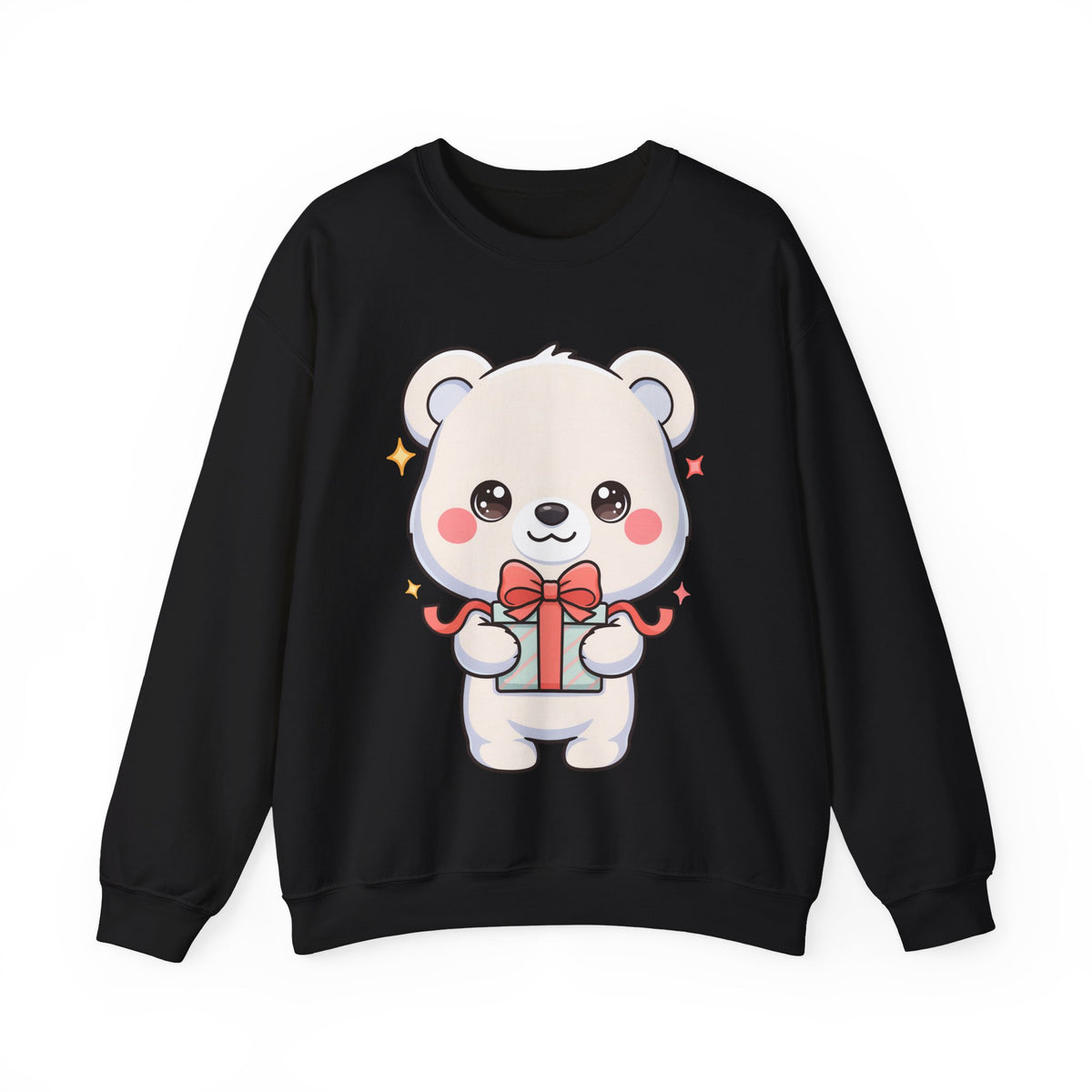 Kawaii Polar Bear Sweatshirt, Cute Gift-Giving Cub