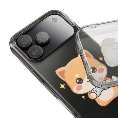 Kawaii Shiba Inu Gamer Phone Case, Clear Impact-Resistant