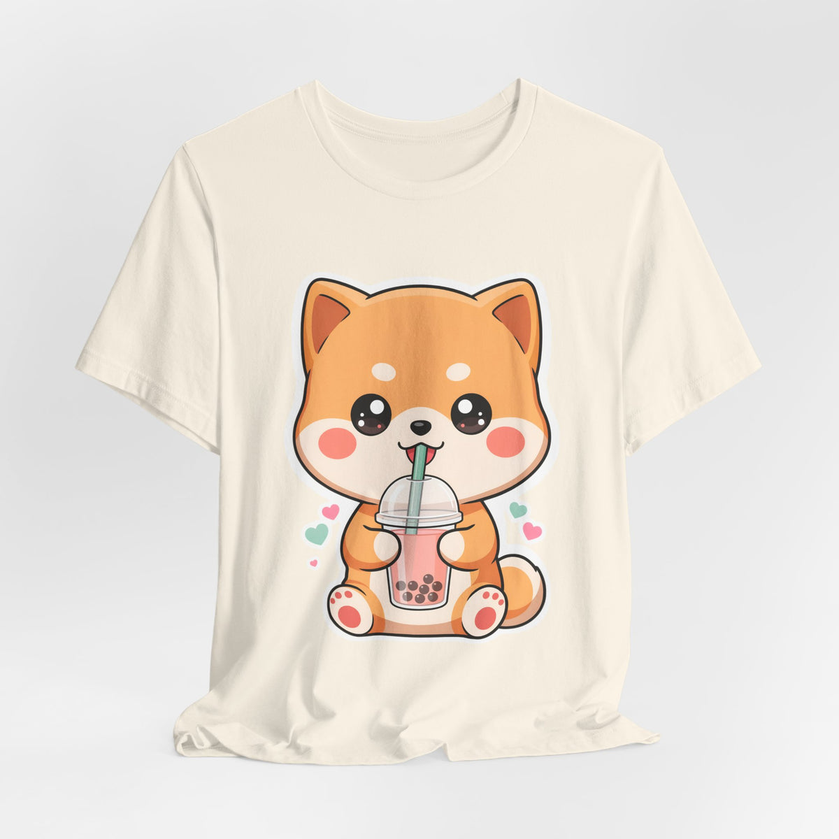 Kawaii Shiba Bubble Tea T-Shirt for Boba Lovers