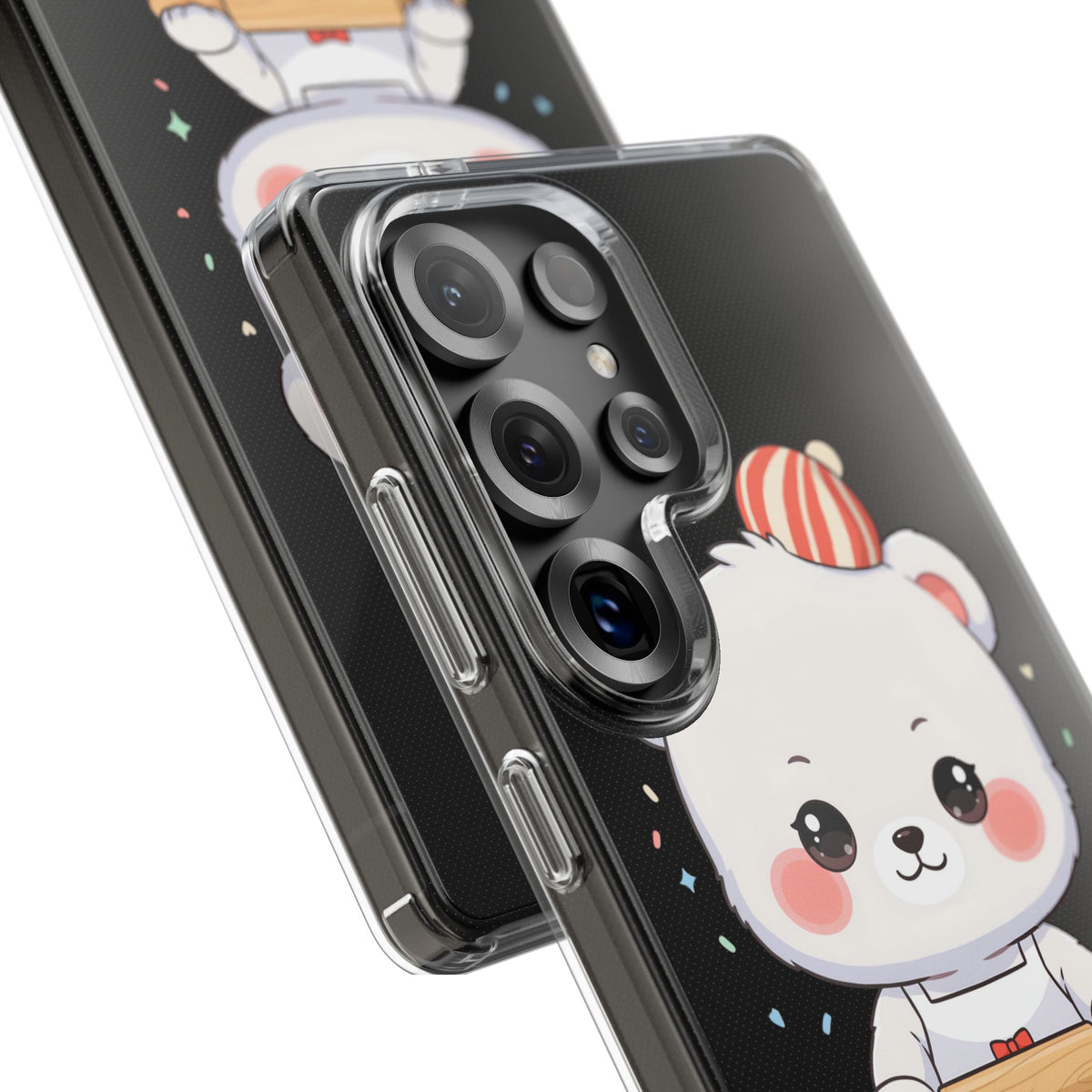 Christmas Bear Cookie Baking Clear Phone Case