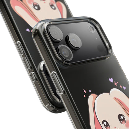 Kawaii Bunny Gamer Clear Impact-Resistant Phone Case