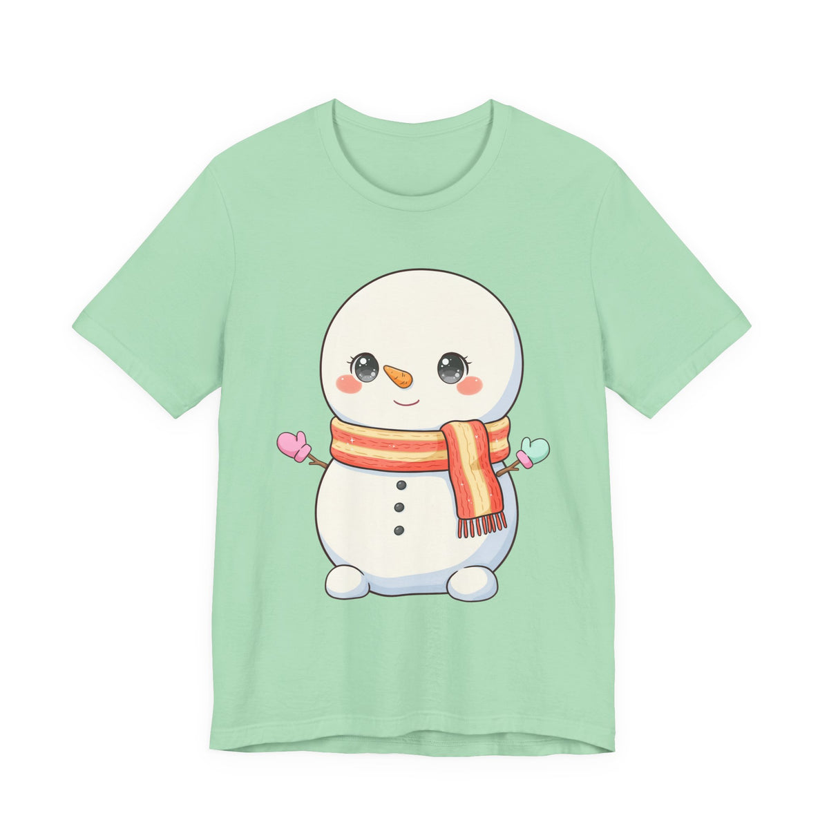 Kawaii Snowman Christmas T-Shirt for Cute Holiday Cheer