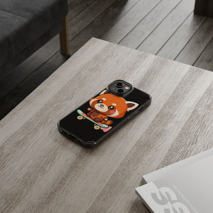 Red Panda Skateboard Phone Case, Cute Kawaii Style