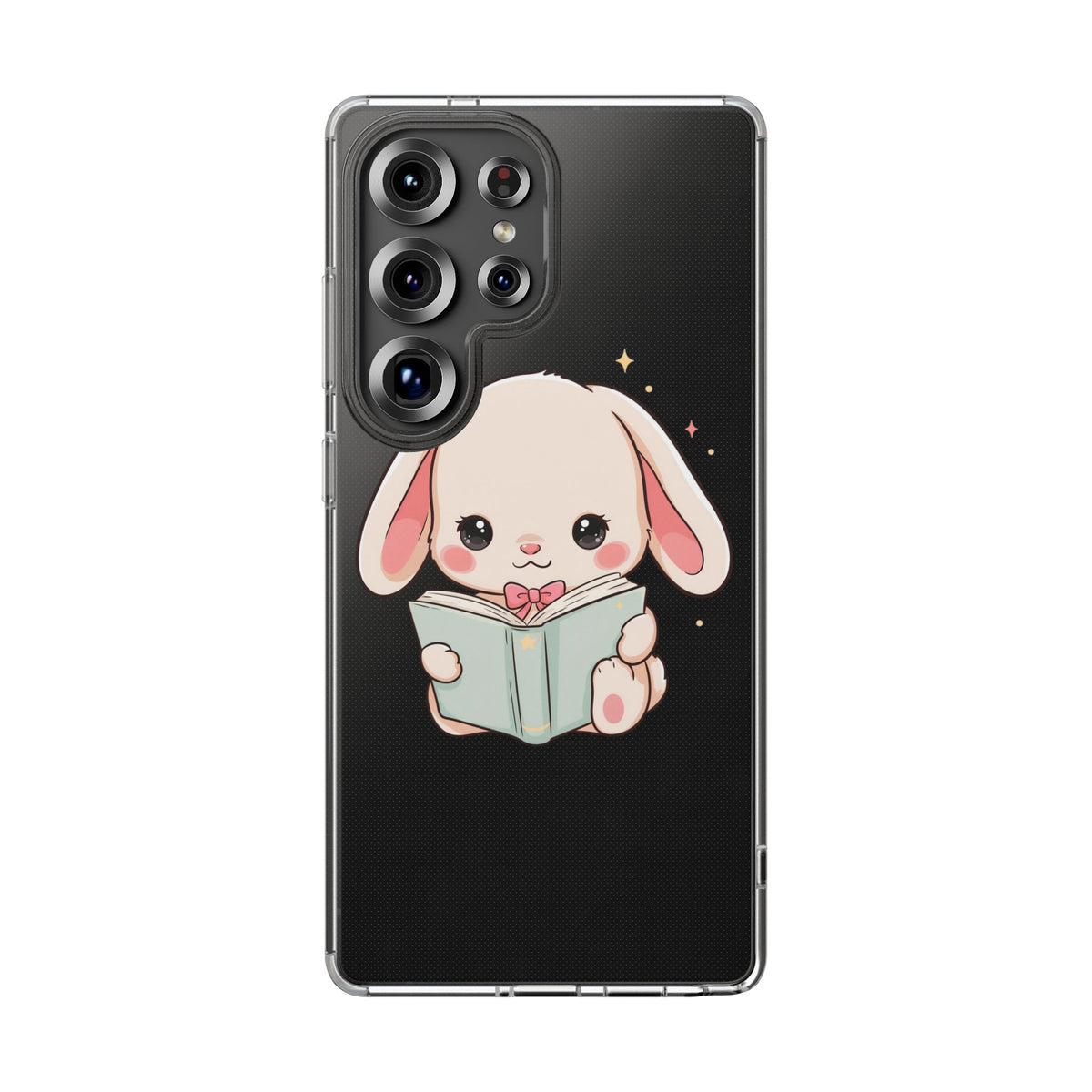 Kawaii Reading Bunny Clear Impact-Resistant Case