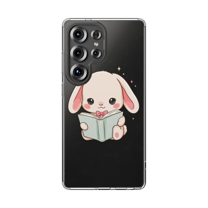 Kawaii Reading Bunny Clear Impact-Resistant Case
