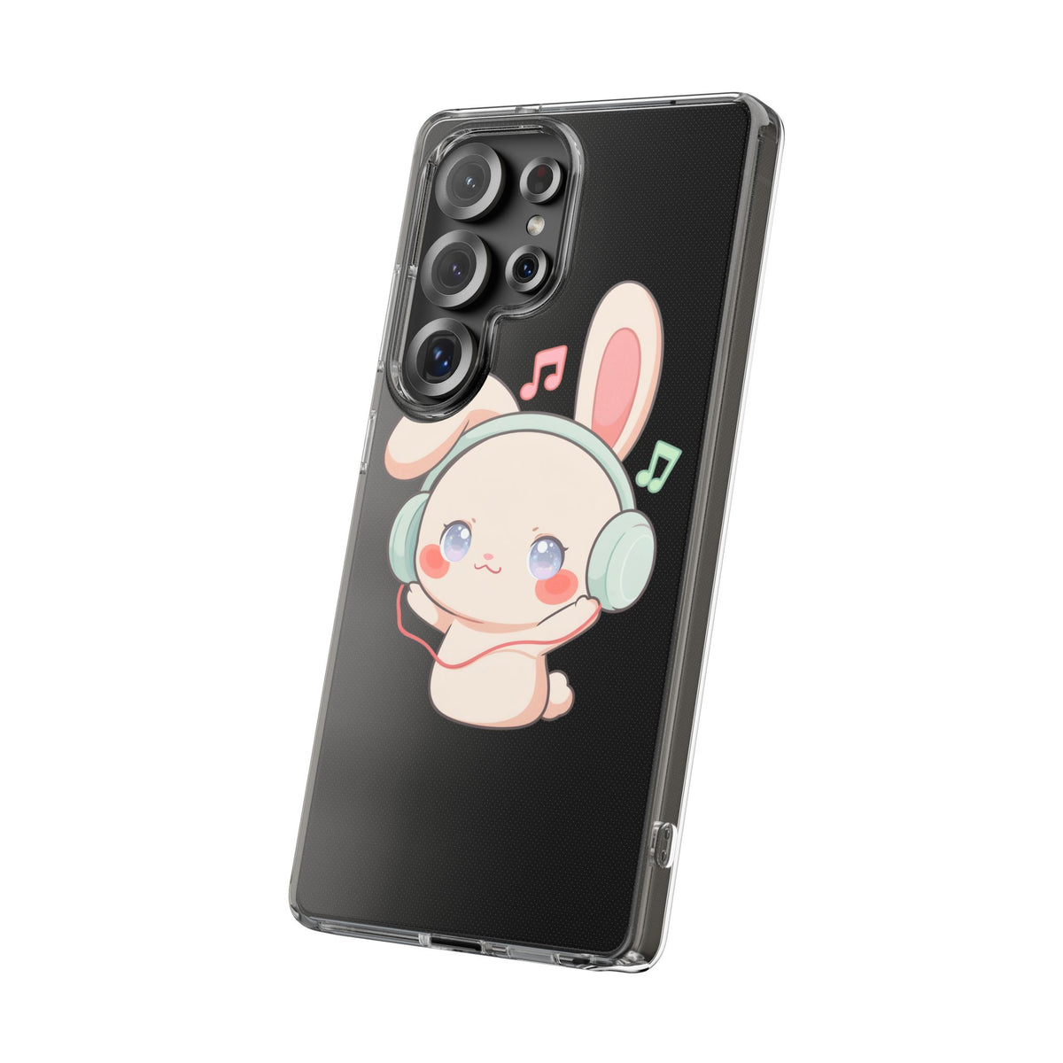Kawaii Bunny Phone Case, Cute Music Lover Gift