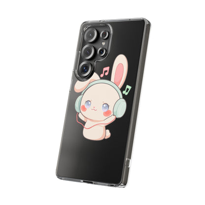 Kawaii Bunny Phone Case, Cute Music Lover Gift