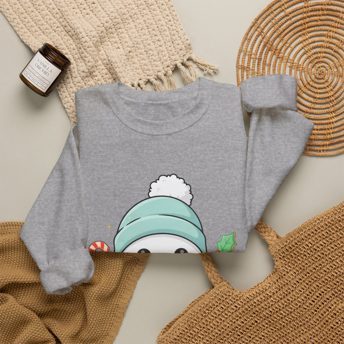 Christmas Snowman Baking Sweatshirt – Kawaii Holiday Crewneck