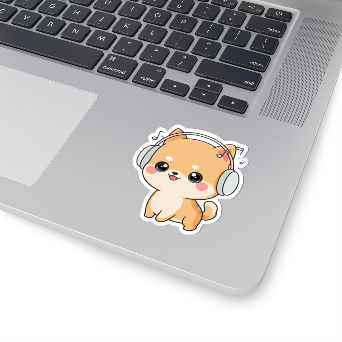 Kawaii Shiba Inu Music Sticker for Journals and Laptops