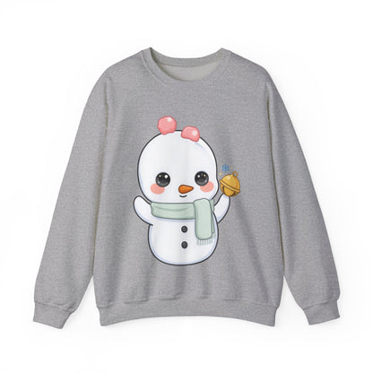 Kawaii Snowman Sweatshirt, Cute Winter Crewneck