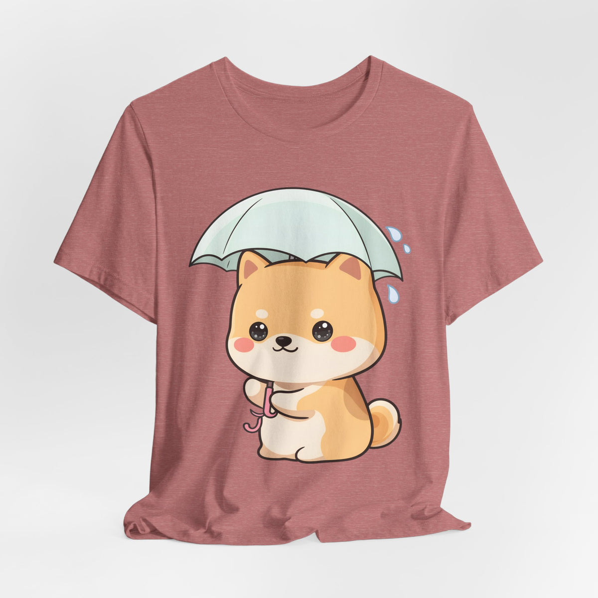 Kawaii Shiba Inu Umbrella T-Shirt for Rainy Day Fans