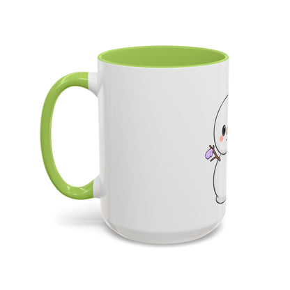 Kawaii Snowman Christmas Mug, Accent Coffee Mug