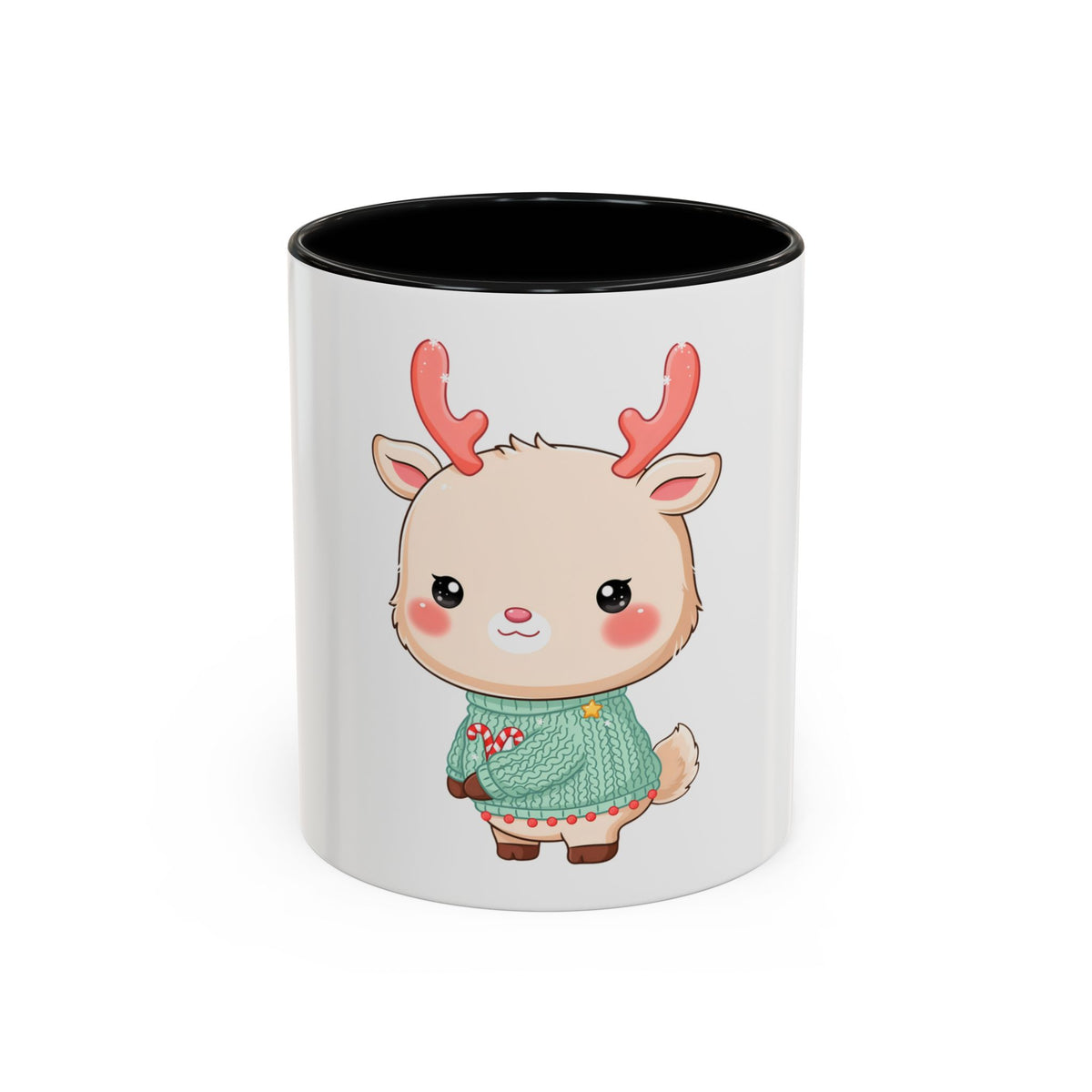 Kawaii Reindeer Christmas Mug – Cute Holiday Accent Coffee Mug
