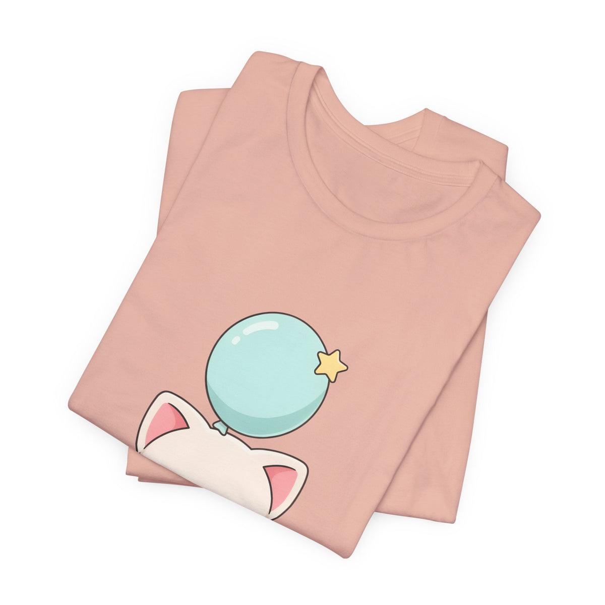 Kawaii Cat Balloon T-Shirt, Cute Chibi Kitty Tee