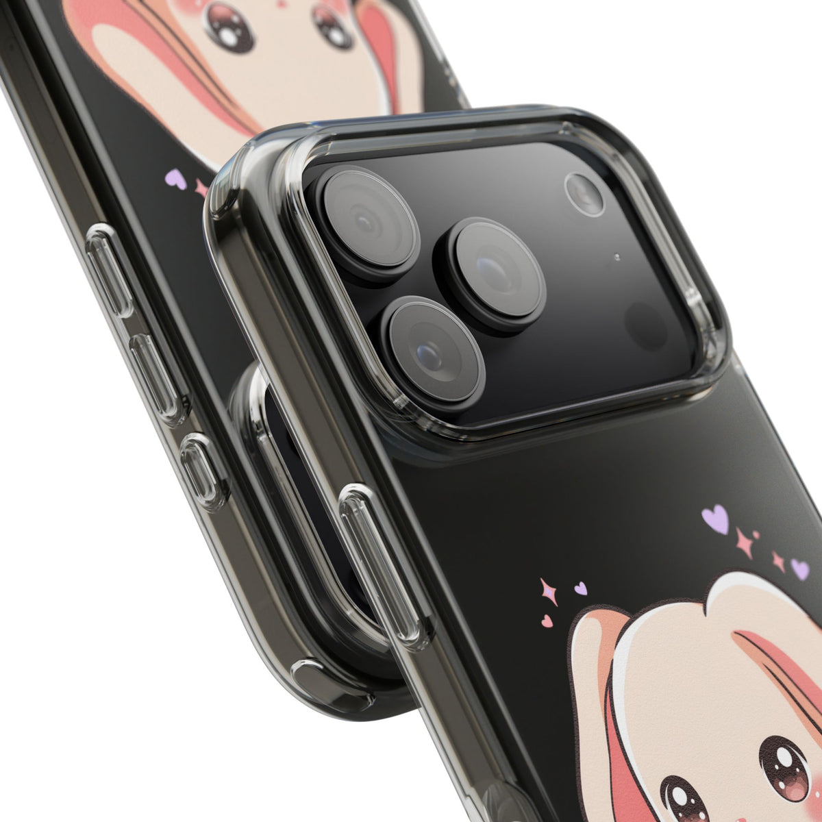 Kawaii Bunny Gamer Clear Impact-Resistant Phone Case