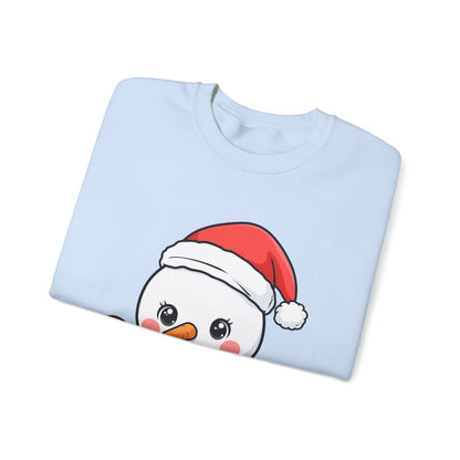 Kawaii Snowman Christmas Sweatshirt, Cute Holiday Gift