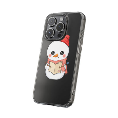 Kawaii Snowman Phone Case Reading to Santa