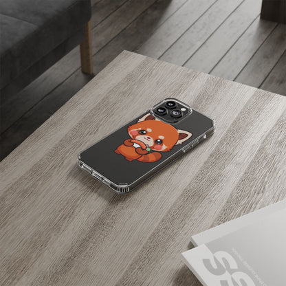 Red Panda Sushi Phone Case, Cute Kawaii Clear Case