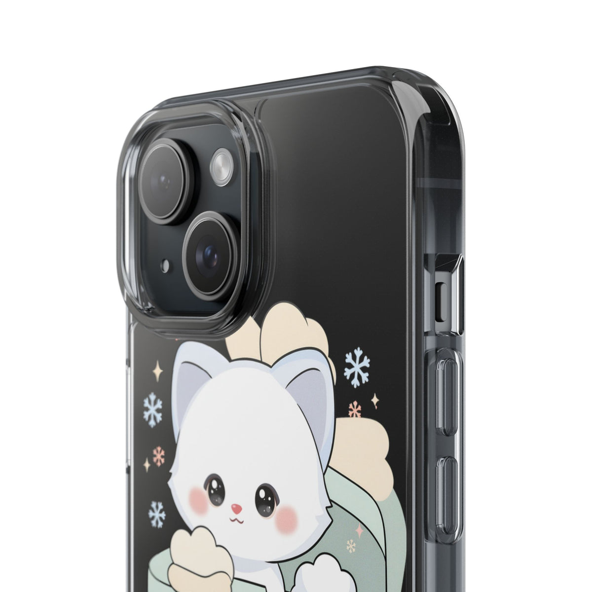 Kawaii Arctic Fox Clear Impact-Resistant Phone Case