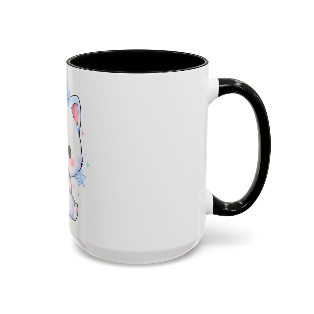 Kawaii Arctic Fox Accent Coffee Mug for Cozy Mornings