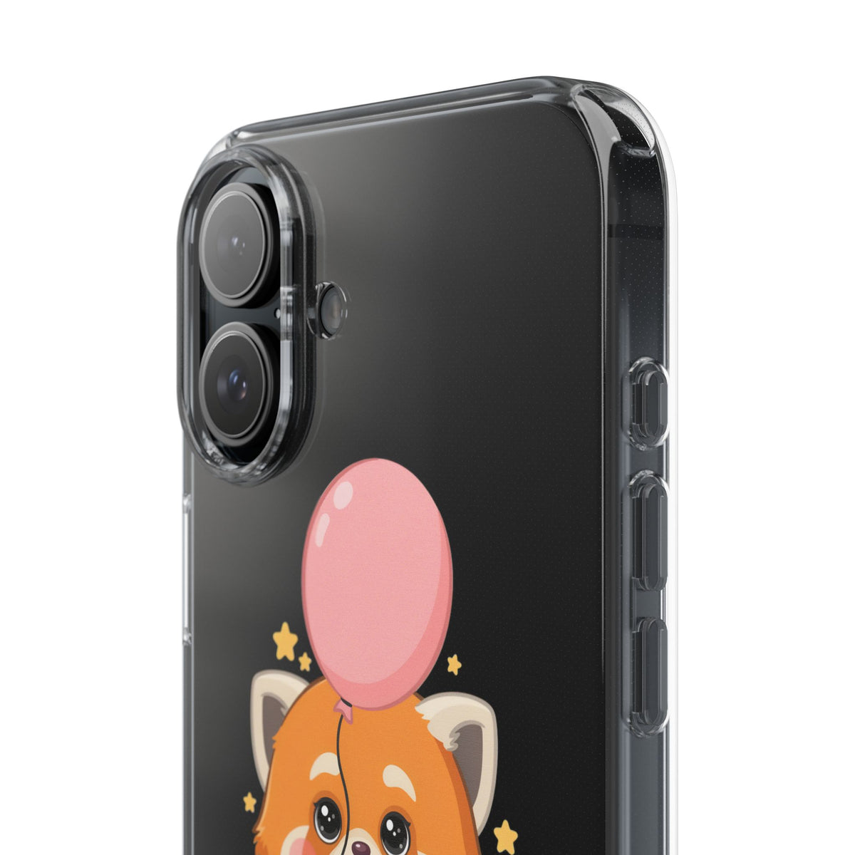 Kawaii Red Panda Clear Impact-Resistant Case with Balloon
