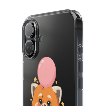 Kawaii Red Panda Clear Impact-Resistant Case with Balloon