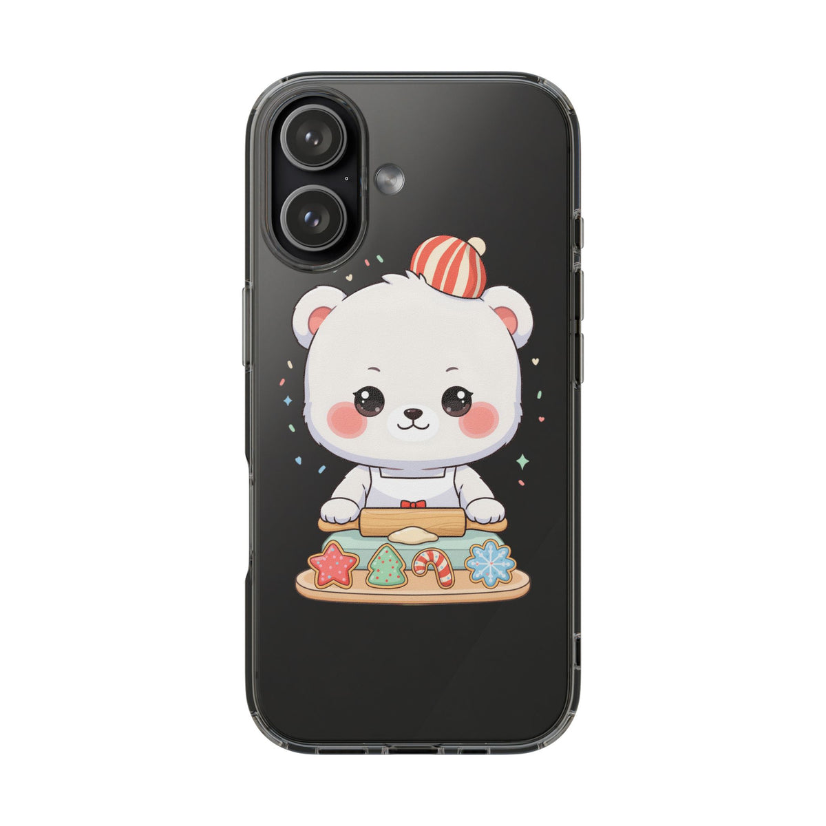 Christmas Bear Cookie Baking Clear Phone Case