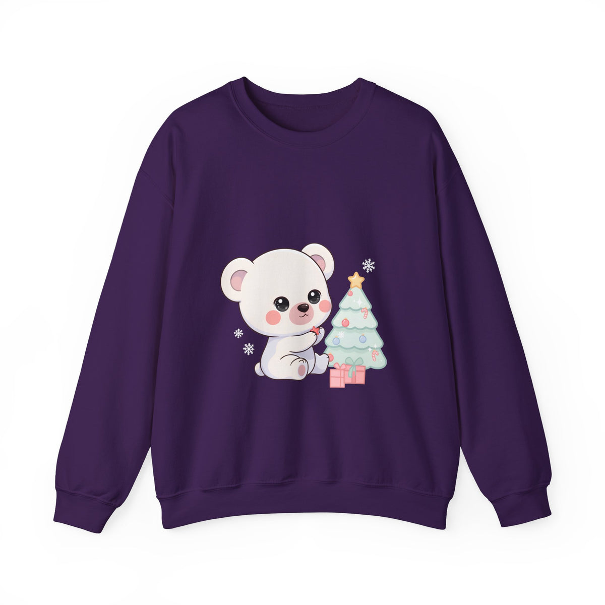 Kawaii Polar Bear Christmas Sweatshirt for Cozy Tree Trimming