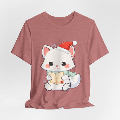Christmas Arctic Fox T-Shirt for Cozy Holiday Readers