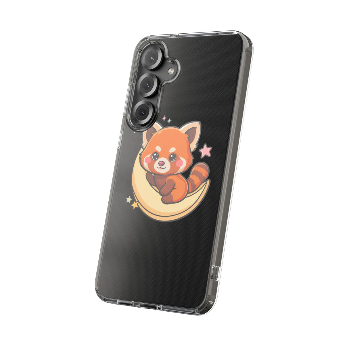 Red Panda Phone Case, Kawaii Moon Companion