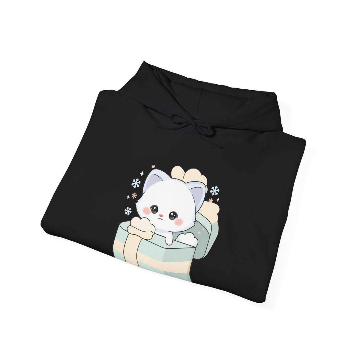 Kawaii Arctic Fox Hoodie, Cute Gift Box Sweatshirt