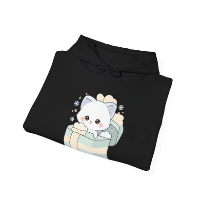 Kawaii Arctic Fox Hoodie, Cute Gift Box Sweatshirt