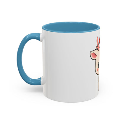Kawaii Reindeer Christmas Accent Coffee Mug