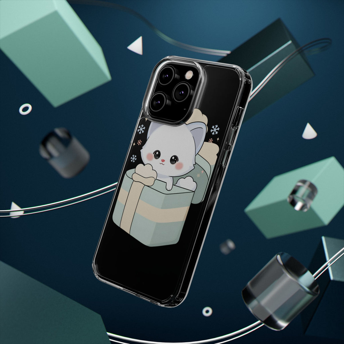 Kawaii Arctic Fox Clear Impact-Resistant Phone Case